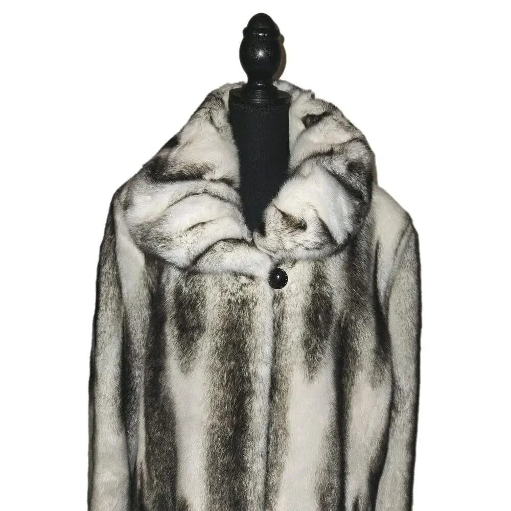 NWT! Pamela McCoy Tiger Print Faux Fur Coat Size 2X Vintage